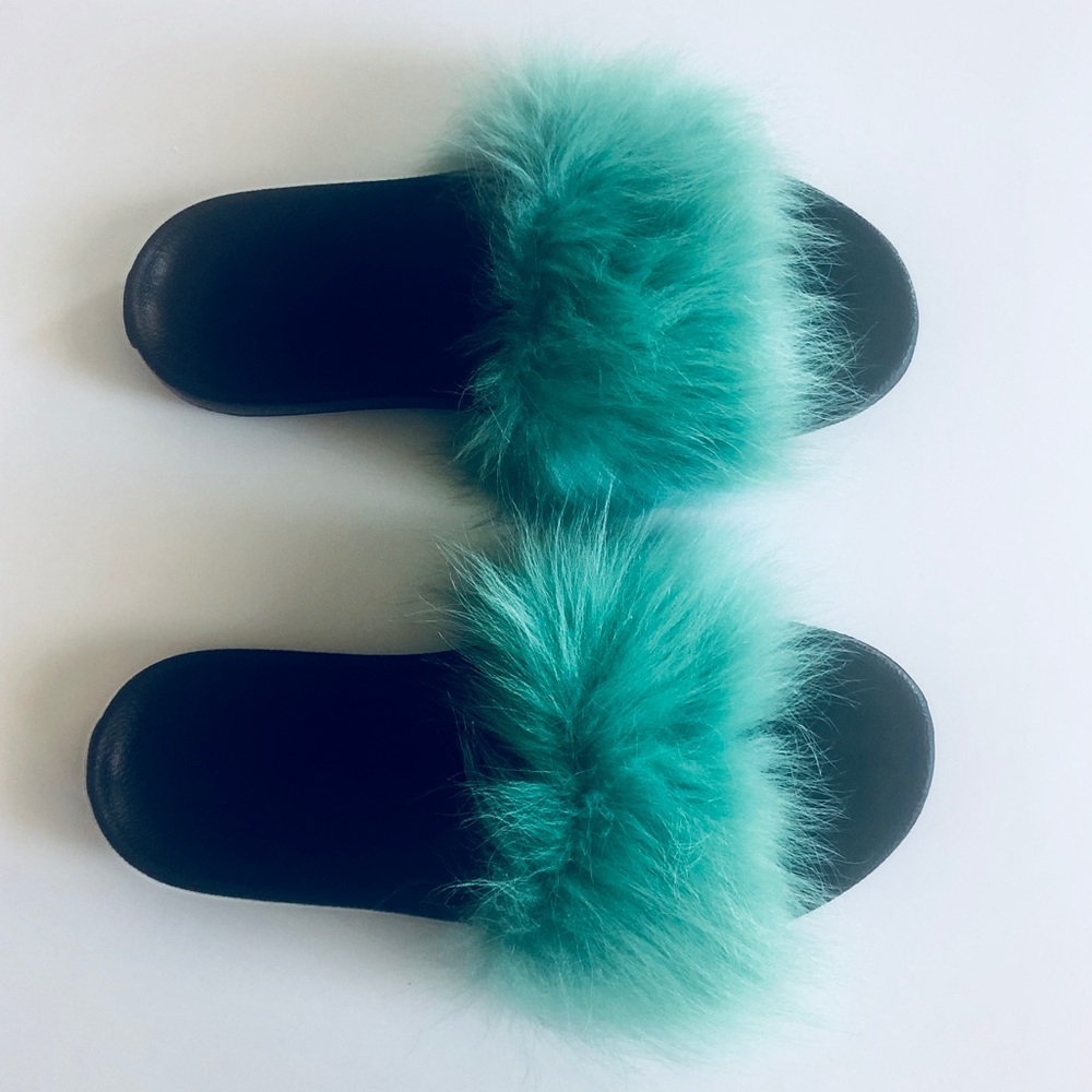 UGG Real Rabbit Fur Slides - Picture 1 of 4